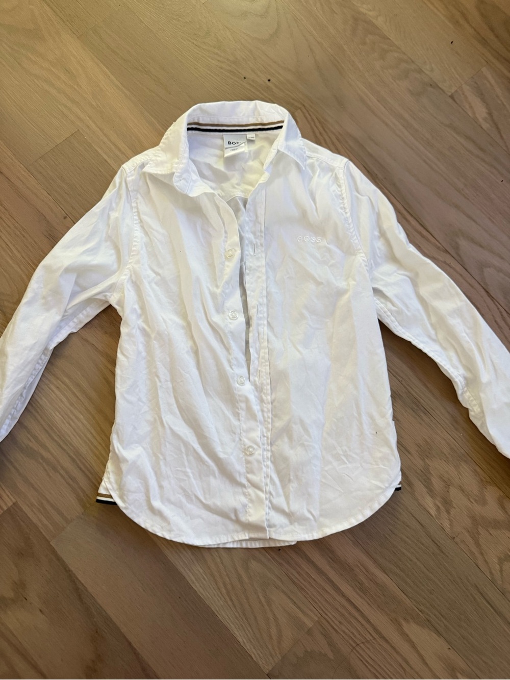 Boss White Boys Button-Down Shirt
